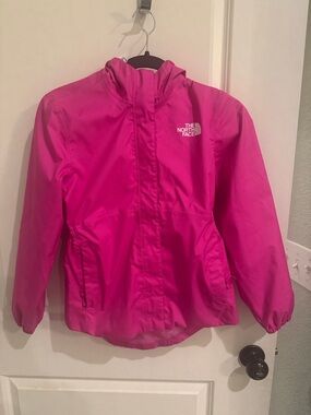 The North Face Hot Pink Hooded Rain Jacket for Kids